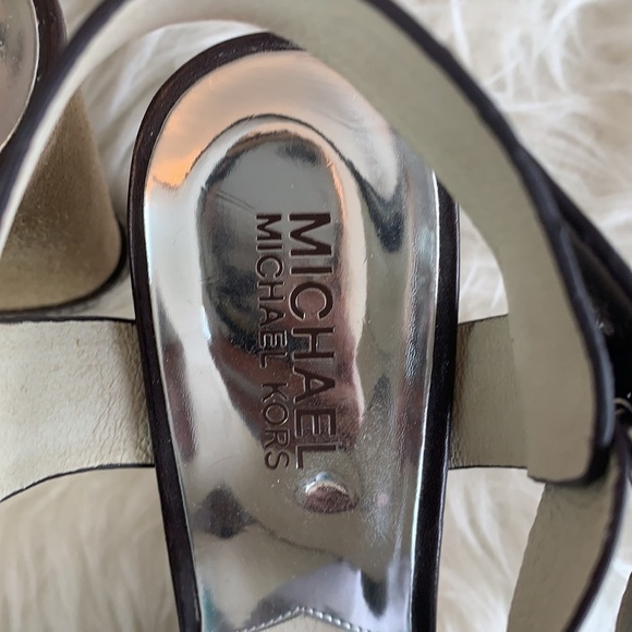 MICHAEL Kors brown platform wedge strappy sandal size 8.5 - Picture 6 of 12